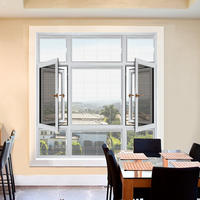 Ventana Abatible de PVC/UPVC Personalizada al por Mayor, Vidrio Templado Aislante, Ventana de Seguridad Antirrobo para Casa
