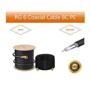 Cable Coaxial RG-6 para Exteriores, Resistente a los Rayos UV, con Cubierta de PVC/PE, Rollo a Granel de 1000 pies, para Sistemas de CCTV y Satélite, Certificado CCC, Cobre Sólido Ripo - Product Image 1