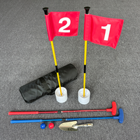 Jeu de mini golf sur la plage-2 putters, 2 drapeaux dans un sac de voyage