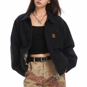 Chaquetas Vaqueras Negras Personalizadas para Mujer, Chaqueta de Algodón de Alta Calidad, Estilo Boyfriend, Lavado Vintage, Holgada - Product Image 2