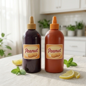 Factory Sale FDA 500ml 750ml 1000ml Sauce <strong>Squeeze</strong> <strong>Bottle</strong> Matte Soft Touch Plastic <strong>Bottle</strong> Custom Sauce <strong>Bottle</strong> for Peanut Butter - Product Image 1