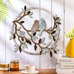 Couronne de fleurs en métal pour décoration murale, artisanale, circulaire, décoration d'intérieur, articles suspendus, sept couleurs - Product Image 1