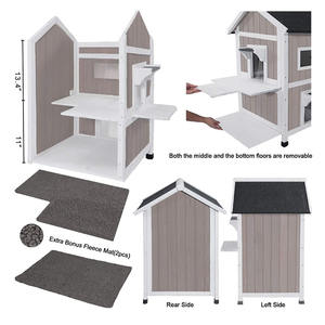 Fabrika fiyat ucuz pet kafesleri açık sağlam ahşap mobilya kedi ahşap evi kafes - Product Image 5