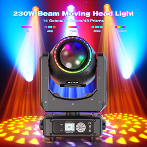 Mini Faro a Testa Mobile 230W con Fascio 7R, 14 Gobo, 13 Colori per Palcoscenico, Discoteca, KTV, Night Club, Controllo DMX - Product Image 5