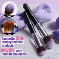 BS-MALL 30PCS Ensemble de pinceaux de maquillage synthétiques doux de qualité supérieure, éponge à fond de teint, houppette à poudre, outils cosmétiques avec logo personnalisé