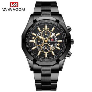 นาฬิกาข้อมือธุรกิจสีทองสำหรับสุภาพบุรุษ สายสแตนเลส พร้อมหน้าปัดวัดความเร็ว - Product Image 2