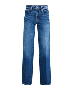 Haute Qualité Classique Bureau Dames Legis Pantalon À Jambes Larges Bleu Foncé Taille Haute Coupe Droite Denim Jeans Pour Femmes - Product Image 2