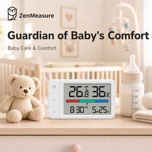 Capteur de température et d'humidité ZenMeasure 2-en-1, hygromètre numérique et thermomètre, plage de -9,9°C à 50°C, 10% HR à 99% HR, matériau ABS - Product Image 3