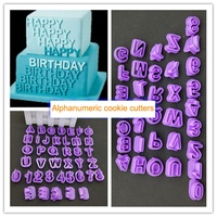 Große Runde Buchstaben- und Zahlen-Kuchendekorationswerkzeuge Keksformen-Set Alphabet Plastik Weihnachts-Keks- und Kuchenausstecher