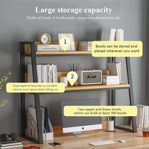 Ký túc xá bàn hutch thang máy tính để bàn Kệ sách 2 tầng Máy tính để bàn tủ sách bàn hutch Top chỉ bàn tổ chức kệ - Product Image 3