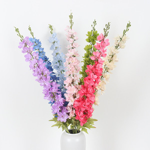Fleurs artificielles en soie Delphinium Hyacinth, faites à la main, pour mariage et décoration intérieure, rouge, bleu clair, blanc, violet, rose, bleu foncé, champagne - Product Image 1