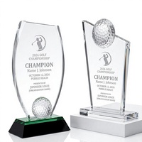 Cadeau d'entreprise personnalisé, trophée de golf en verre cristal écologique, globe, récompense d'excellence, cadeaux de bienvenue pour les salons professionnels sportifs, cadeaux promotionnels