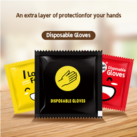 Gants jetables en plastique polyéthylène de couleur transparente PE commerciaux ménagers personnalisés emballage indépendant épaissi