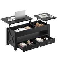 Table basse élévatrice moderne avec 2 tiroirs de rangement et compartiment caché meubles de maison pour le salon