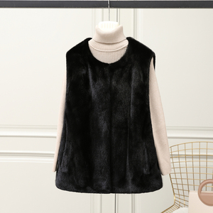 2025 nuovo gilet <span class=keywords><strong>di</strong></span> pelliccia <span class=keywords><strong>di</strong></span> <span class=keywords><strong>visone</strong></span> Saga da donna autentico capospalla invernali Casual giacca senza maniche naturale senza maniche - Product Image 2