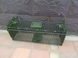 Grande <span class=keywords><strong>cage</strong></span> pliable rectangulaire pour animaux, en acier inoxydable, pour la capture d'animaux vivants en extérieur - Product Image 5