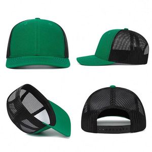 Gorras Deportivas de Color Sólido al por Mayor, Gorras Snapback Lisas de 6 Paneles con Logotipo Personalizado de Fábrica, Gorras Trucker Negras - Product Image 3