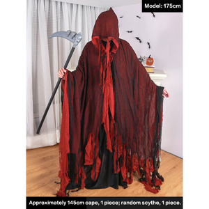 Cape d'Halloween Costume <span class=keywords><strong>de</strong></span> Diablo Cape <span class=keywords><strong>de</strong></span> <span class=keywords><strong>Mort</strong></span> Cosplay en lambeaux Horreur Médiévale Cape <span class=keywords><strong>de</strong></span> Sorcière Magique Cape d'Halloween Diable - Product Image 3