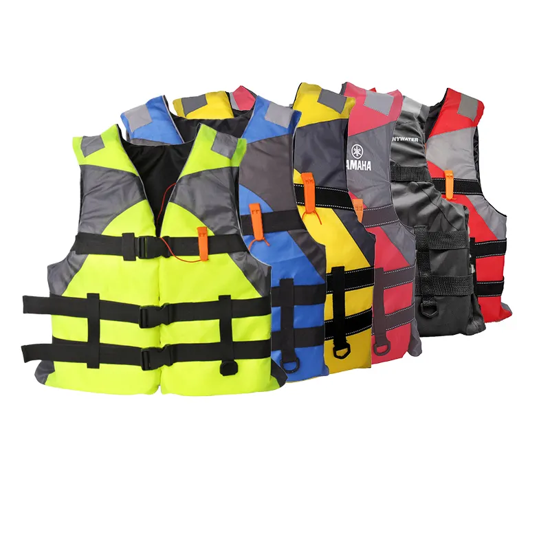 Jiuran Kayak cuộc sống áo khoác với dây đeo còi thắt chặt không bơm hơi vest bơi an toàn bảo vệ người lớn Áo phao