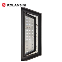 Ventana Abatible de Doble Acristalamiento de Estilo Europeo Francés Rolansini, de Aleación de Aluminio y Vidrio Templado, con Certificación ISO9001, para Apartamentos