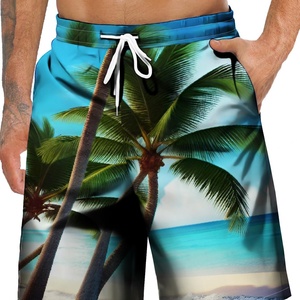 Pantalones Cortos de Playa Hawaianos Personalizados en 3D con Muestra Gratuita para Hombre, Pantalones Cortos Tropicales Informales Ligeros con Cordón Ajustable de Secado Rápido para Vacaciones con Bolsillos - Product Image 2