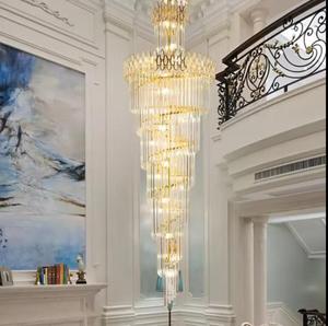 Trendy Gold Spiral Staircase Pendant <b>Light</b> Multiple Pendants for Villa Lighting Long Middle <b>Lamp</b> Size - Product Image 4