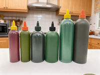 Bouteille d'huile d'olive noire mate givrée de 100 ml, 250 ml, 500 ml, 750 ml, 1000 ml avec bouchon à visser, bouteille souple pour distributeur d'huile Graza