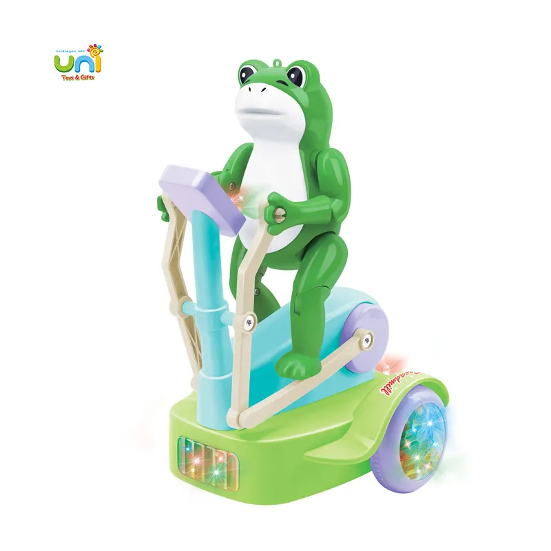 2024 Baby Novel Toys Electrical Frogs Exercise Bike Toy Musical Toys For Kids