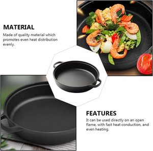Wajan Goreng Minyak Sayur Desain Modern Berkualitas Tinggi, Wajan Panggang, Wajan Pizza dengan Gagang Besi Cor - Product Image 3