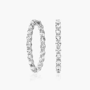 Magnifiques boucles d'oreilles créoles en argent sterling 925 plaqué or avec moissanite, bijoux de luxe de créateur haut de gamme, accessoire de mode étincelant - Product Image 2