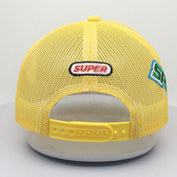Gorra de béisbol de malla estilo camionero con logo personalizado amarillo, de moda, hip hop, de calidad premium, transpirable, de terciopelo, lona, 3D, para exteriores, informal. ¡Gran oferta!
