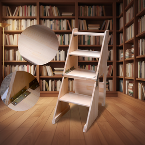 Silla Plegable Moderna de Madera <span class=keywords><strong>para</strong></span> Biblioteca con Escalera y Capacidad <span class=keywords><strong>para</strong></span> 375 Libras y 1 Año de Garantía - Product Image 2