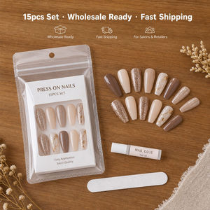 <span class=keywords><strong>Unghie</strong></span> Finte a Pressione Riutilizzabili a Copertura Totale, a Forma di T, Spesse e Medie, Semilucide, Direttamente dalla Fabbrica, OEM - Product Image 6