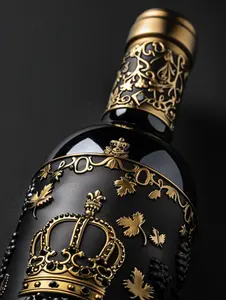 Custom caldo timbratura goffrato marchio bottiglia etichetta rotolo adesivo per il vino