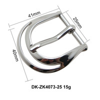 Boucle de ceinture personnalisée en alliage de zinc de 25 mm en forme de D, à une seule broche, finition argent poli, pour ceintures en cuir, sacs et vêtements