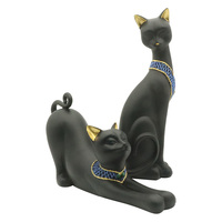 Statues personnalisées en résine, artisanat décoratif, figurine de chat égyptien, ornement simple noir et blanc, décoration de la maison, décoration de la véranda, cadeau