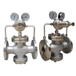 Stainless Steel Gas Pressure Reducing Valve Pilot Piston Gas Pressure Reducing Valve Flanged Pressure Release Valve for Steam