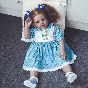 Muñecas Afroamericanas Reborn Realistas de Tamaño Real de 24 Pulgadas para Niños, Adorable Bebé de Silicona que <span class=keywords><strong>Bebe</strong></span> Leche, Acabada - Product Image 4