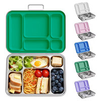 Boîte à lunch bento Risheng Premium en acier inoxydable, mignonne, étanche, sans BPA, 6 compartiments, compatible micro-ondes, pour la préparation des repas des enfants