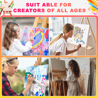 Fournitures d'art pour peintures à l'huile et à l'acrylique, 100% coton triple apprêt grande toile vierge étirée, toiles d'art pour la peinture