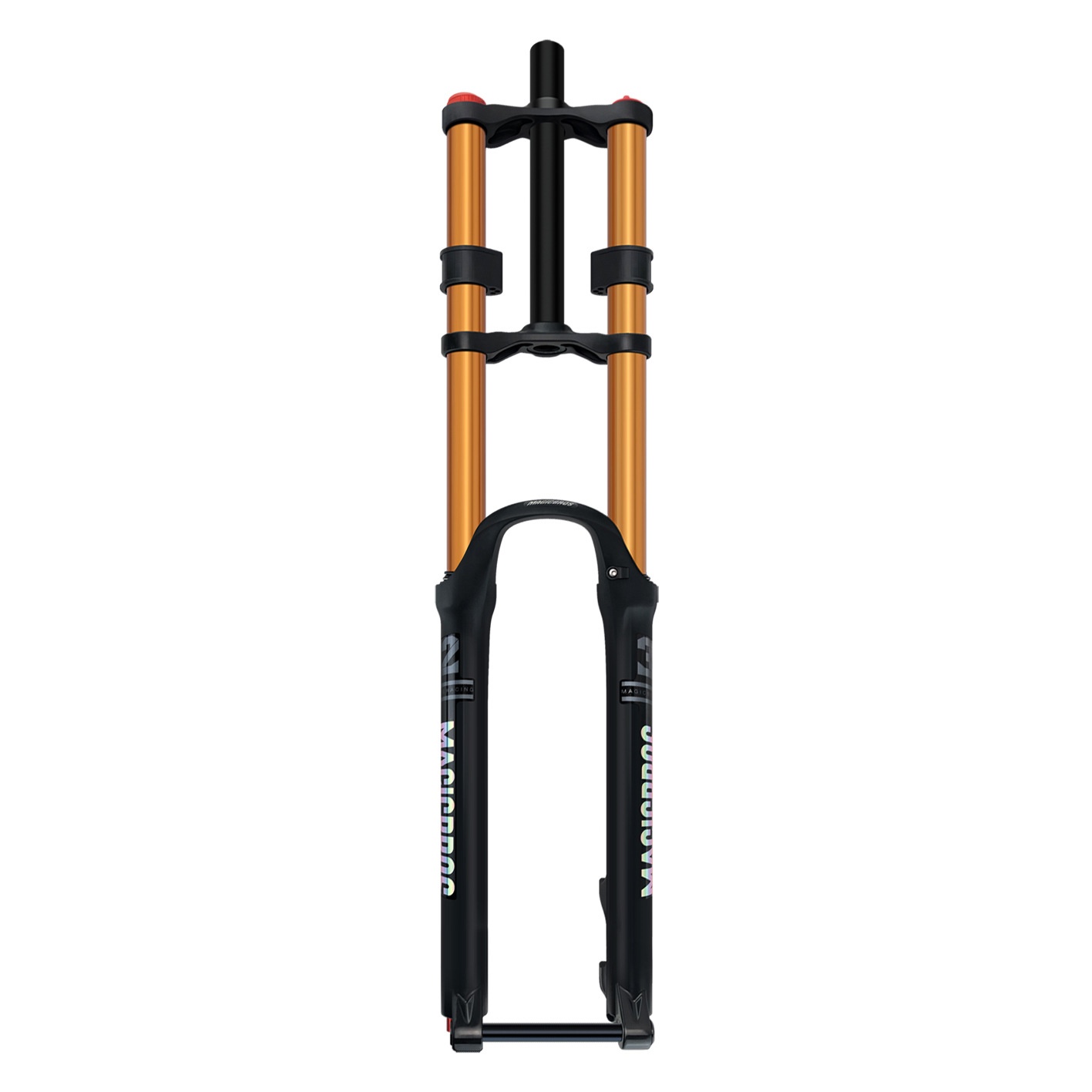Axe traversant de 27,5 pouces, 100 mm avec tube d'amortissement doré