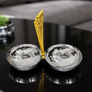 Bol à noix en acier avec poignée pour hôtel de luxe, bol de service antique à prix de gros - Product Image 2