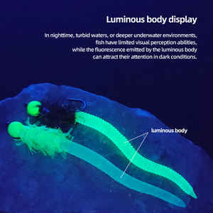 Squirmy Worm Fly Luminous Soft-Bait Señuelo de trucha Señuelo de pesca con mosca - Product Image 4