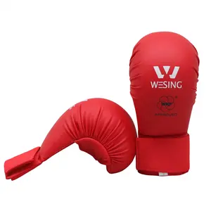 Wesing wkf Karate handschuhe Pu Leder Karate handschuhe ohne Daumen