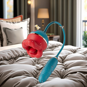 Erwachsenen-Spielzeug Großhandel 2-in-1 Blumenförmiges Liebeskugel-Vibrator mit Zungenstimulation für Klitoris und G-Punkt Wasserdichtes Sexspielzeug - Product Image 2
