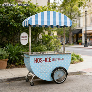 Chariot électrique commercial pour gelato et crème glacée avec rangement, idéal pour la restauration de rue et les services de location pour événements - Product Image 2