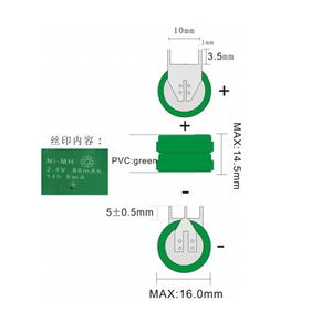 2.4V 80MAh Ni-MH Pin <span class=keywords><strong>Nimh</strong></span> Nút Di Động B80h Với Chân - Product Image 3
