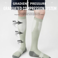 Chaussettes de compression graduée en nylon pour hommes, respirantes et anti-transpiration, pour le sport quotidien, le fitness et l'aérobic