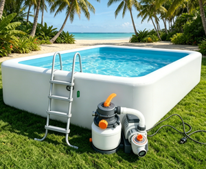 สระน้ำเป่าลม Vanace พร้อมที่นั่งสำหรับงานปาร์ตี้กลางแจ้งและพักผ่อน - Product Image 1