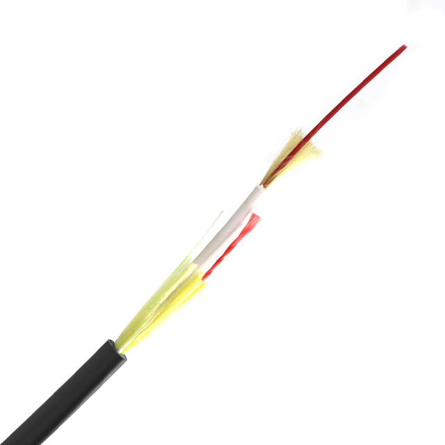 Double Jack Fiber Optic Drop Cable with for Reinforced PVC Jacket 2 Conductors for Networking Applications